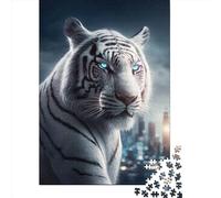 White Tiger in The City Jigsaw Puzzle Adult 1000 Pieces Classic Puzzle Paper Jigsaw Puzzle Wall Art Unique Toys 1000pcs (38x26cm)