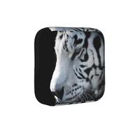 White Tiger in The Dark, Sanitary Pad Storage Bag, Pad Holder Bag with Zipper, Change Purse