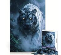 White Tiger in The Mist for Adults 1000 Piece Puzzle Think Training Serene Escape Defined Edges Creative Gift (50x75cm)