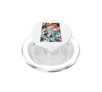 White Tiger Japanese Ukiyo-e Wave Art Red Sun Vintage PopSockets PopGrip for MagSafe