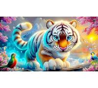 white-tiger Jigsaw Puzzles 1000 Piece Recycled Paper Impossible Hard Difficult Great Gift Idea for Adults 38x52cm/1000pcs