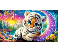 white-tiger Jigsaw Puzzles 1000 Pieces Fun and Challenging Family Game Puzzle Game Great Gift Idea for The Whole for Women, Gifts for Men 70x50cm/1000pcs