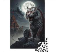 White Tiger Jigsaw Puzzles 1000 Pieces Jigsaw Puzzle for Adults Intellectual Game Jigsaw Puzzle Toys for Kids 1000pcs (38x26cm)
