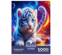 White Tiger Jigsaw Puzzles for Adult Challenging Puzzle Games The Impossible Challenge 1000 Piece Difficult Hard Jigsaw Puzzles for Man And Woman with Letters on Back 38x26cm/1000pcs