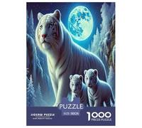 White Tiger Jigsaw Puzzles for Adult Difficult Challenges 1000 Pieces Difficult Hard Jigsaw Puzzles for Man And Woman with Letters on Back 38x26cm/1000pcs