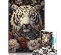 White Tiger Jigsaw Puzzles for Adults Teenagers Jigsaws Puzzle,Brain Intelligence Challenge Addictive Toys for Home Decoration (38x26cm)