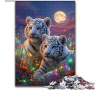 White Tiger Jigsaw Puzzles for Adults Teenagers Jigsaws Puzzle, Brain Intelligence Challenge Addictive Toys for Home Decoration (size 50x75cm)