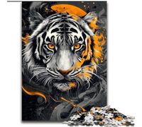 White Tiger Jigsaw Puzzles for Teenagers 1000 Piece, Help The Brain Exercise Addictive Toys to Cultivate Patience Perfect Decoration (size 26x38cm)
