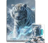 White Tiger Jigsaw Puzzles for Teenagers 1000 Piece Puzzle,family Fun Games Is Ideal As A Gift for The Whole Family 38x26cm