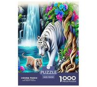 White Tiger Jigsaw Puzzles Puzzle for Adults Kids. 1000 Pieces Impossible Challenge Toy Educational Games Home Decoration for Educational Games Gifts 70x50cm/1000pcs