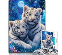 White Tiger Jigsaws Puzzles 1000 Pieces for Adults Gifts,Staycation Kill Time Every Piece Is Unique - Challenging Family Fun Game 38x26cm