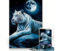 White Tiger Moon Adult Jigsaw1000 Pieces Clear Thinking Restful Escape Precise Edges (50x75cm)
