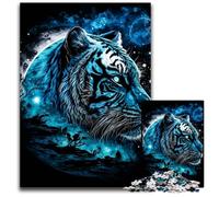 White Tiger Moon Jigsaw Puzzles for Adults 1000 Piece paper Jigsaw Puzzles for Adults for TeenagerFamilies Perfect DIY DecorBrainTeasing Challenge 1000 PCS(38x26cm)