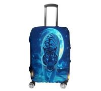 White Tiger Moon Starry Sky Travel Luggage Cover Washable Suitcase Covers for Luggage Baggage Suitcase Protector