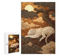 White Tiger Moonlit Forest -1 Puzzle 1000 Teile Schwer Puzzle Spielzeug Lernspiel Impossible Herausforderungsspielzeug Für Erwachsene Kinder 1000 PCS