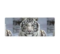 White Tiger Mouse Pad 12x31.5in - Extended Gaming & Desk Mat