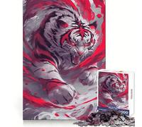 White Tiger of The Storm for Adults 1000 Piece Puzzle Brain Exercise Restful Escape Precision Cut Ideal Xmas Gift (38x52cm)