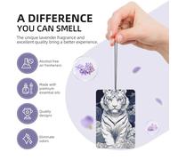 White Tiger On Clouds Car Air Fresheners 4 Pcs Hanging Scented Cards Fragrance Scented Cards For Car Aromatherapy Tablets