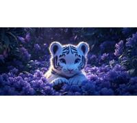 White Tiger Paint by Numbers for Adults, Canvas for Painting DIY Paint by Numbers Kits Canvas Wall Art Without Frame Large Watercolor Painting Kit, Gifts for Friends, Wall Decor, 80x160cm Flower e-11