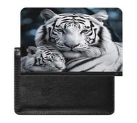 White Tiger Passport Holder Cover Passport Cover Protector Essentials with Credit Card Slots Slim Travel Wallet Covers Documents Organizer Protector for Man&Women