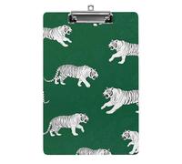 White Tiger Pattern A4 Acrylic Clipboard for Papers Writing Planner, Office Wall Mounted Large Capacity Organizer