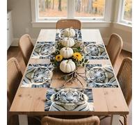 White Tiger Placemats Heat Resistant Anti Slip Dining Table Place Mats Washable Linen Placemat Wipeable Placemat for Kitchen Art Placemats Easy to Clean