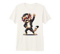 White Tiger Playing Bass Guitar Guitarist Rocker Pose White Premium T-Shirt
