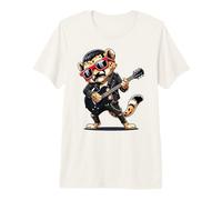 White Tiger Playing Bass Guitar Guitarist Rocker Pose White Premium T-Shirt