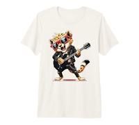 White Tiger Playing Bass Guitar Guitarist Rocker Pose White Premium T-Shirt
