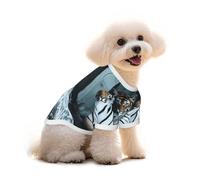 White Tiger Portrait Dog T-Shirt Clothes Apparel Puppy Vest Pet and Elastic Tank Top Clothing, Dogs Cats Pullovers Cute Breathable Soft Medium