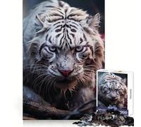 White Tiger Predator Adult Jigsaw1000 Pieces Clear Thinking Restful Escape Precise Edges (38x26cm)