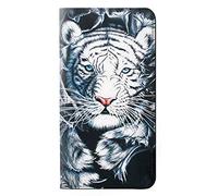 White Tiger PU Leather Flip Case Cover For LG Q Stylo 4, LG Q Stylus