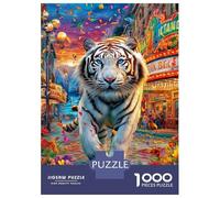White Tiger Puzzle 1000 Piece, Impossible Jigsaw Puzzles for Adults, Puzzle Family Activity Puzzles 52x38cm/1000pcs