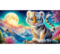 white-tiger Puzzle Game 1000 Piece Recycled Paper Impossible Hard Difficult Challenging for The Whole for Women, Gifts for Men 70x50cm/1000pcs