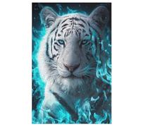 White Tiger Puzzles 1000 Pieces Wooden Jigsaw Puzzle for Adults Brain Exercise Challenge Game Gift for Kids Children Jigsaws （78×53cm）