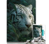 White Tiger Puzzles for Teenagers Teens 1000pc Puzzle,Family Game Stress Reliever Difficult Challenge Secret Santa Gifts 38x26cm