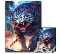 White Tiger Rage 1000 Piece Jigsaw Jigsaw Puzzles Challenging Brain Teaser, Family Activity, Home Decor, 50x75CM/19.68x29.52inch