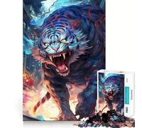 White Tiger Rage Jigsaw for Teenagers 1000 Pieces Mind Boost Fun Clean Cut Sturdy Components Heartwarming Gathering Activity (50x75cm)