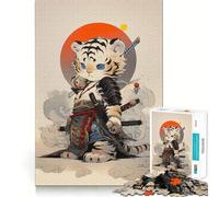 White Tiger Samurai 1000-piece Jigsaw Puzzles Brain Training Fun Tight Interlock No Gaps Bonding Activity for Loved Ones (38x26cm)