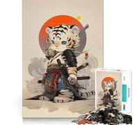 White Tiger Samurai 1000 Piece Jigsaws Creative Skill Toy Tight Lock No Loose Pieces Bonding Activity for Loved Ones (50x75cm)