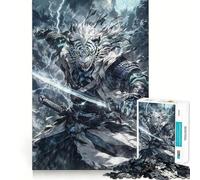 White Tiger Samurai Adult Jigsaw Puzzles1000 Pieces Brain Game Gift High Precision Die Cut Relaxing Indoor Group Activity (38x26cm)