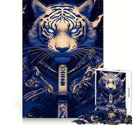 White Tiger Samurai Animal 1000 Piece Jigsaws for Adults Recall Power Light Enjoyment Precise Edges Meaningful Gift (50x75cm)