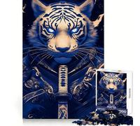 White Tiger Samurai Animal Jigsaw Puzzles 1000 Pieces for Adults Mind Power Mind Soothing Fun Uniform Edges Thoughtful Gift (38x26cm)