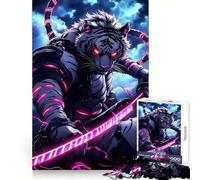 White Tiger Samurai Animal Jigsaw Puzzles 1000 Pieces Think Training Quiet Recreation Defined Edges Heartfelt Gift (38x52cm)