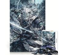 White Tiger Samurai Hard Jigsaw Puzzle for Adults 1000 Pieces Focus Enhance Restful Activity Smooth Cut Winter Gift (50x75cm)