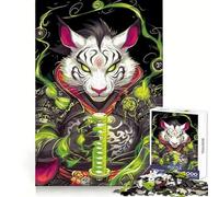 White Tiger Samurai Jigsaw 1000 Pieces for Teenagers Brain Agility Cozy Pastime Secure Join Ideal Xmas Gift (50x75cm)