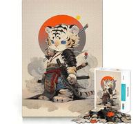 White Tiger Samurai Jigsaw Puzzles for Adults 1000 Think Boost Game Precise Interlock Structure Easy to Learn Family Enjoyment (38x52cm)