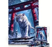 White Tiger Shrine 1000 Piece Jigsaws for Adults Recall Power Light Enjoyment Precise Edges Meaningful Gift (38x26cm)