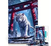 White Tiger Shrine Jigsaw Puzzle 1000 Recall Fun Play Advanced Laser Cutting Tech Holiday Indoor Entertainment Toy (38x26cm)
