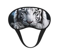 White Tiger Sleep Mask for Side Sleeper, Blackout Eye Mask for Women Men, Zero Pressure Sleeping Masks Soft Breathable Eye Cover Comfortable Blindfold Eyeshade for Night Sleep